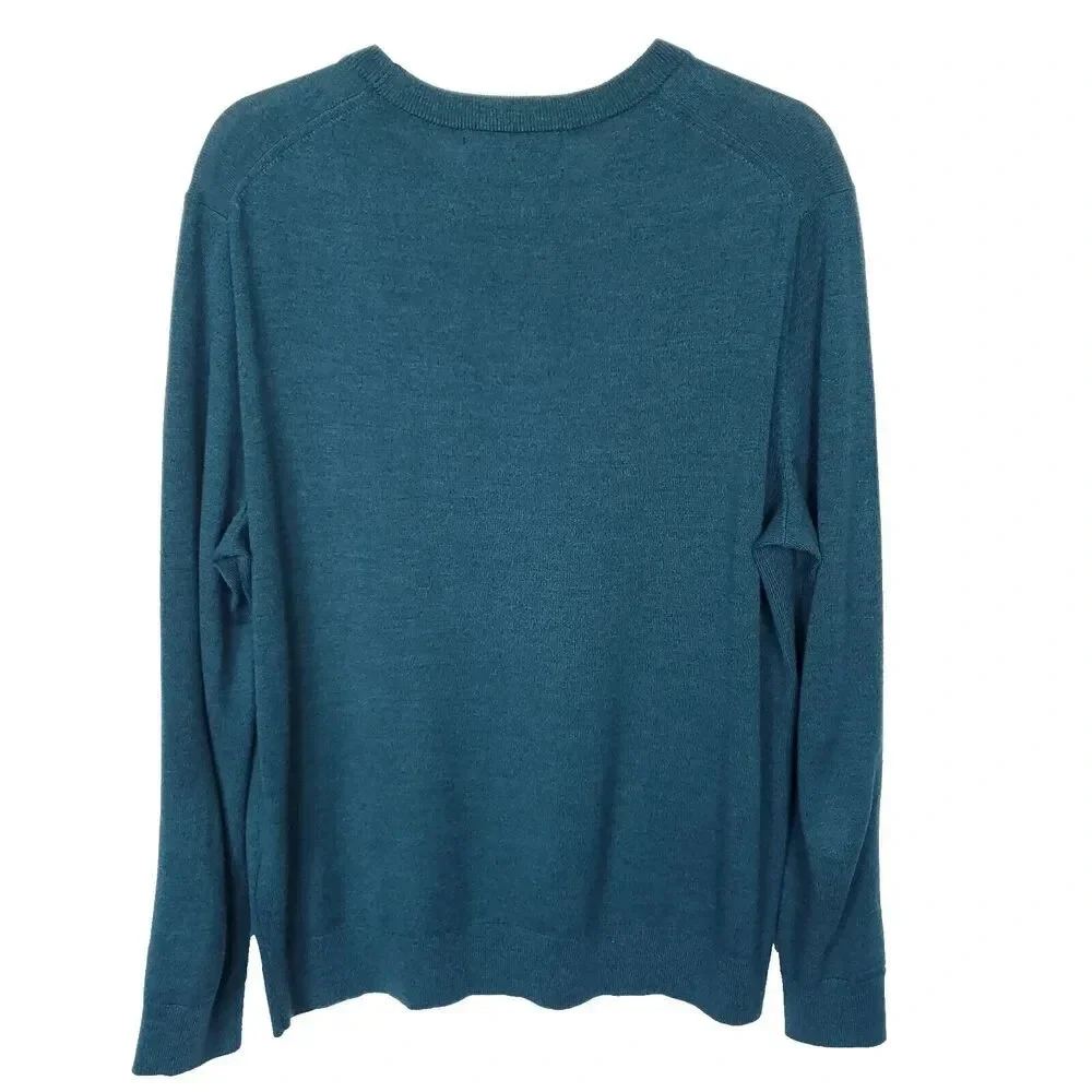 Banana Republic Baruffa Merino Wool Sweater Mens Size Large Blue Italian Yarn - Picture 4 of 13